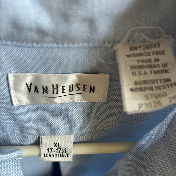 Van Heusen Florida State Trooper Blue Button Down Men’s Shirt 17-17.5 XL - Picture 3 of 4